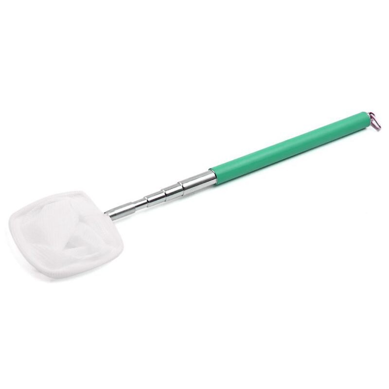 Roestvrijstalen uitschuifbare handgreep voor aquariumvijvervisgarnalen, schepnet vierkant: Default Title