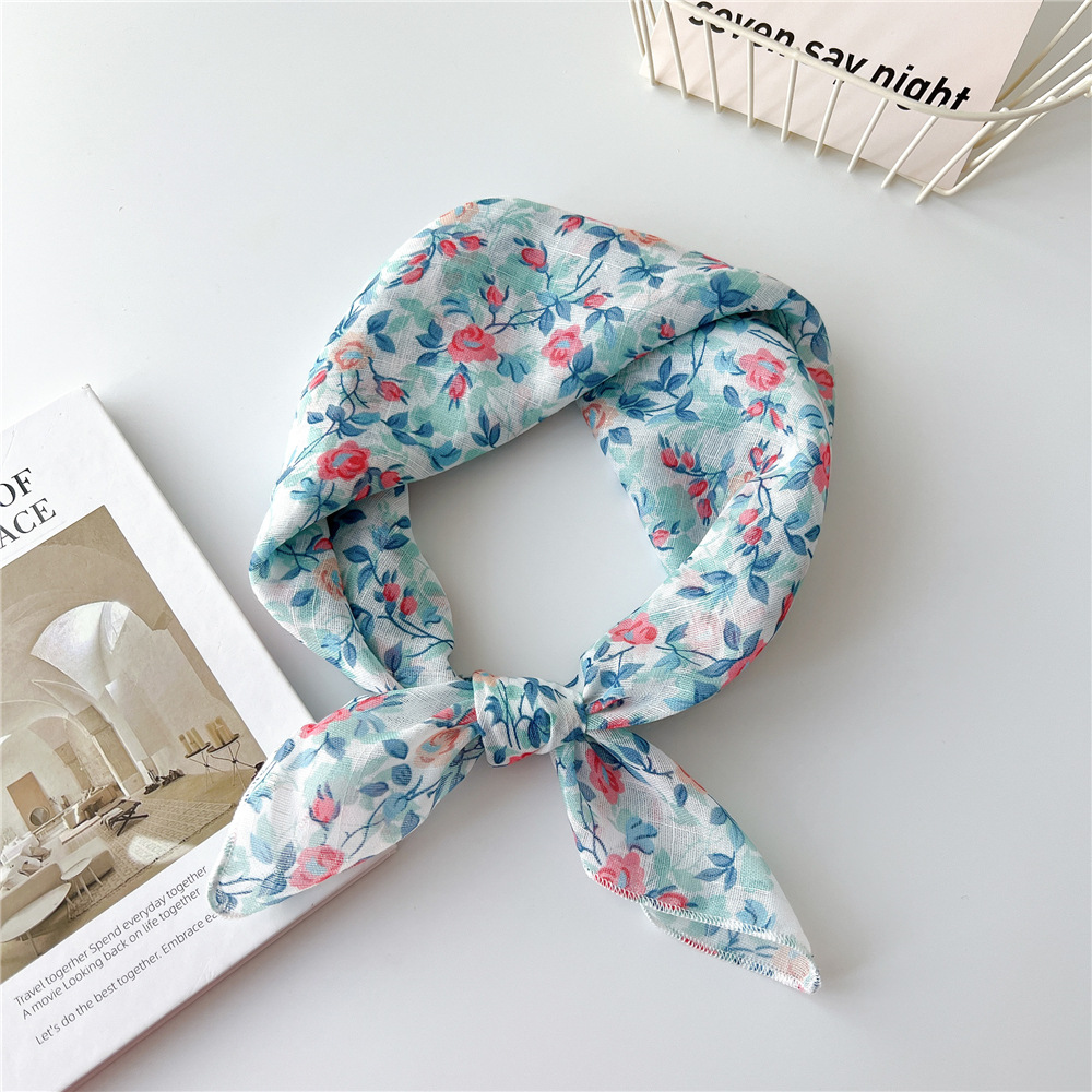 58cm Cotton Beautiful Bandanas Square Scarf Women Girls Headband Accessories Handkerchief Neckerchief Hairscarf Hairscarf