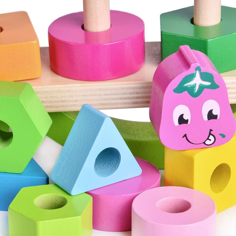Houten Stapelpoppen Set 5 Stuks Dier Thema Pinguïn Nesting Poppen