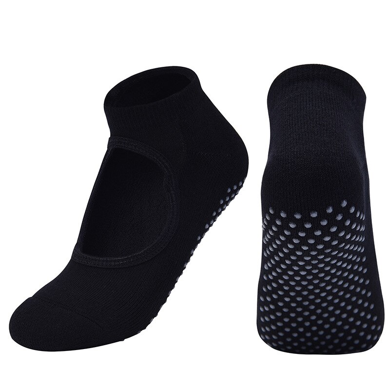 Kvinder anti fem fingre slip bandage sport yoga sokker dame ventilation sport pilates ballet sokker dansesok: Sort / Eur 35-40 us 4.5-8.5