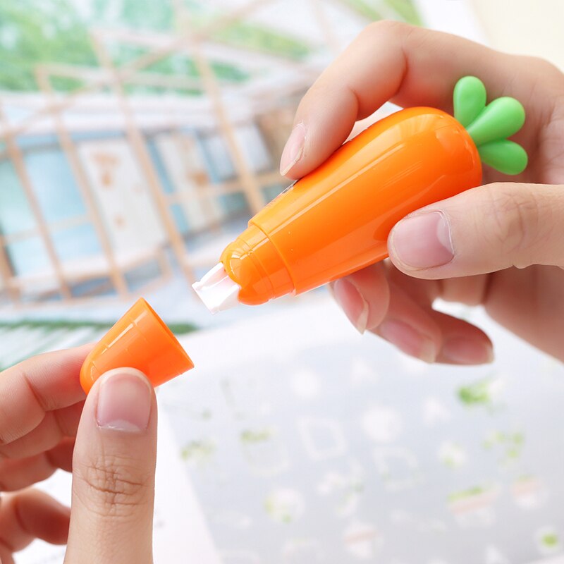Leuke Wortel Correctie Tape Briefpapier Correctie Materiaal Kawaii Accessoires Kinderen School Correctie Supplies