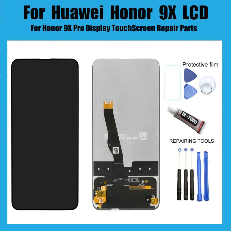 Voor Huawei Honor 9X Lcd Display Frame Touch Screen Digitizer Vergadering Voor Honor 9X Pro Display Touchscreen Reparatie Onderdelen