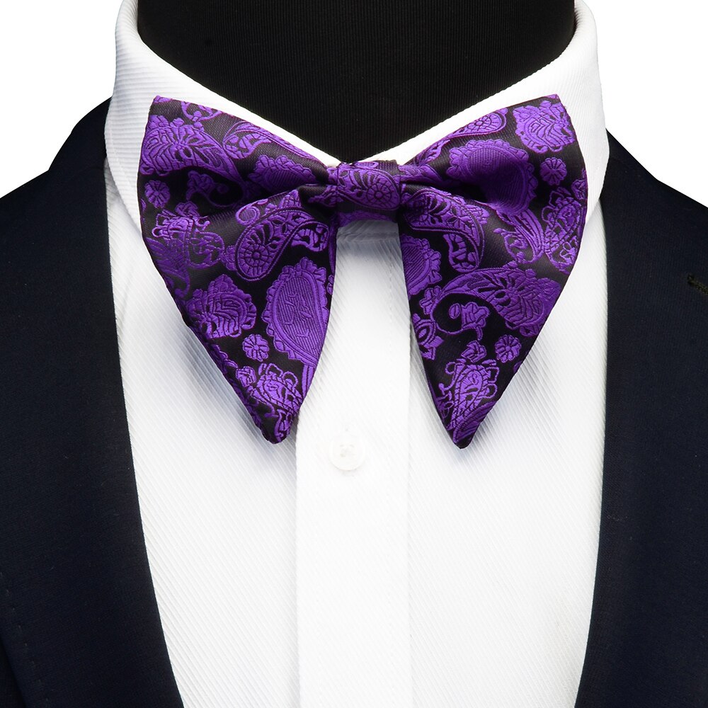GUSLESON Paisley Bow Tie For Men Women Classic Big Bowtie For Party Wedding Bowknot Adult Mens Bowties Cravats Red Tie: 06