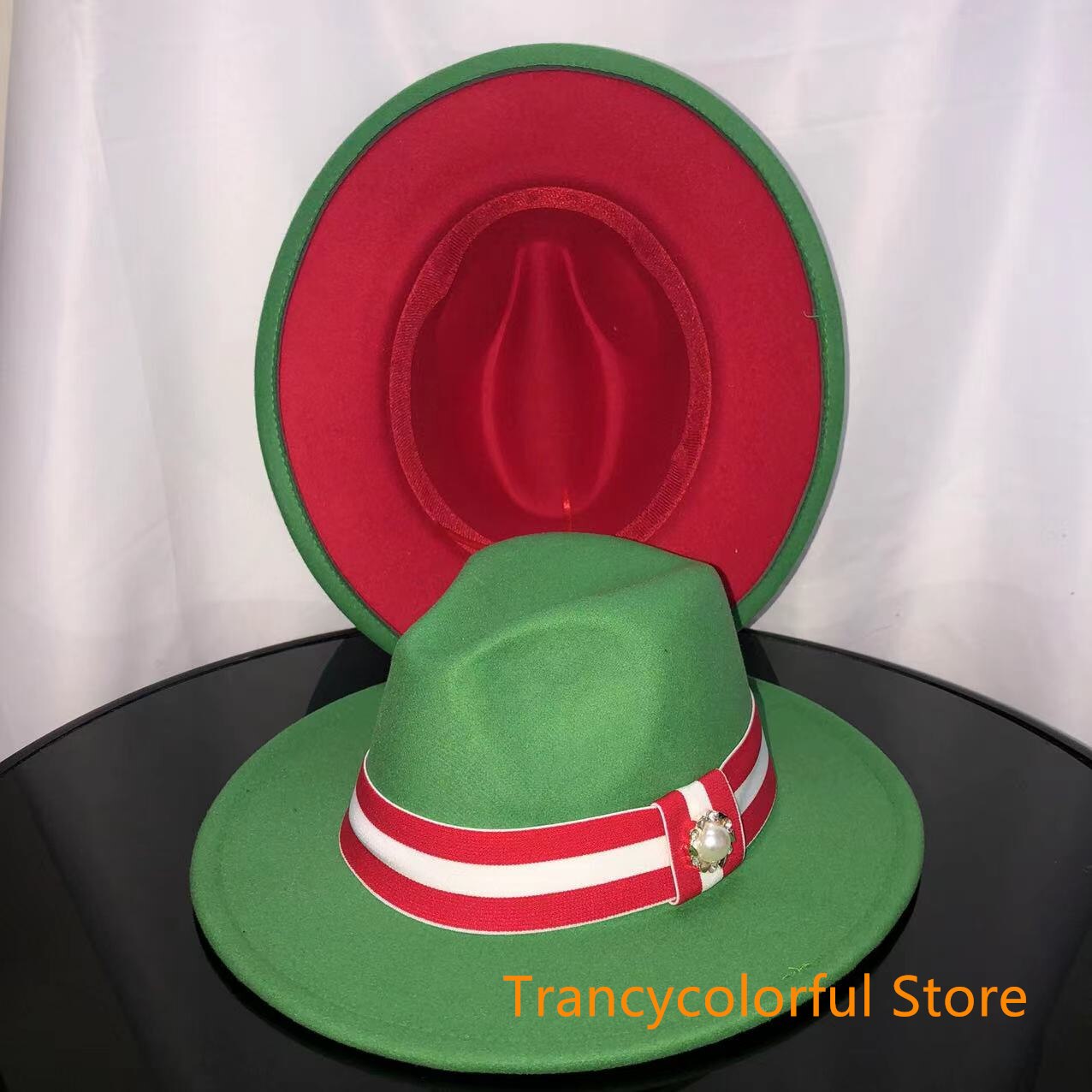 Sombrero de Fedora para hombre y mujer, sombrero de jazz con cinta elástica, accesorios blancos, sombrero de copa para iglesia, sombrero de invierno,: 9