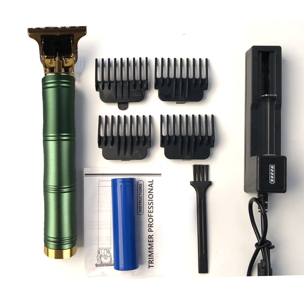 Tondeuse professionnelle sans fil pour hommes, rasoir pour rasage et barbe et finition de précision, Machine pour couper les cheveux: Green