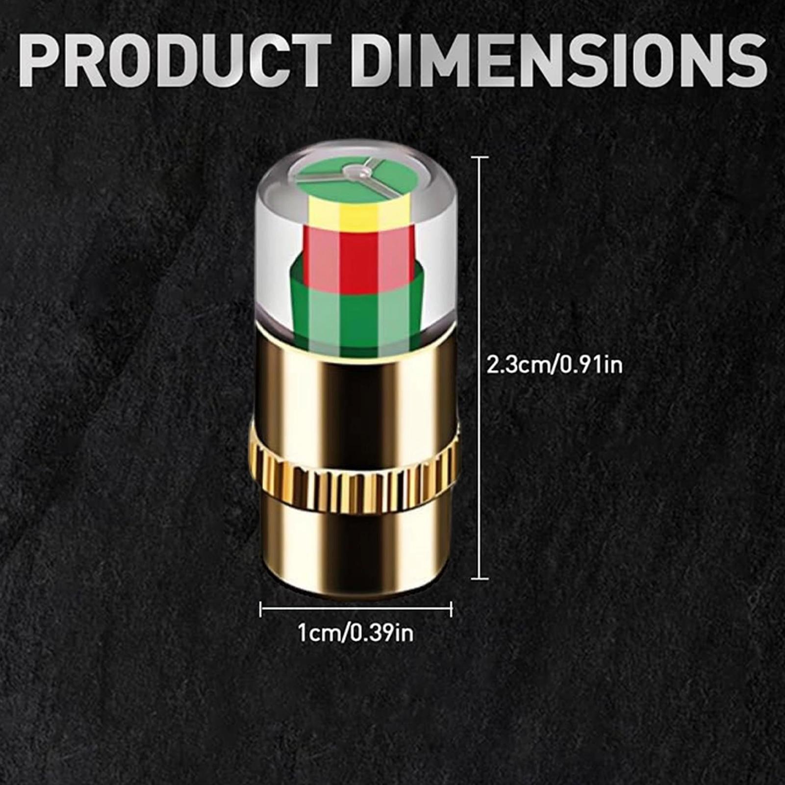 Auto's Bandenspanningsmeter Waarschuwingsindicator Bandventieldop Gauge Auto-accessoires Autobandenspanningsmeter Caps Handig 4 stuks