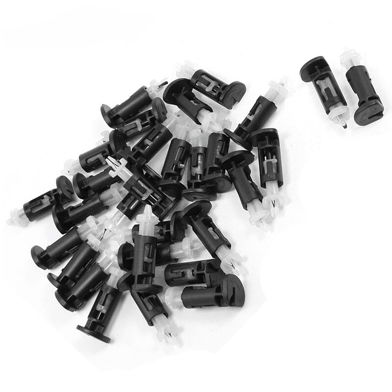 Black Plastic White, Mounting For Intel CPU Fastener Plastic Push Buckle PC Heatsink Cooler, 30 pcs