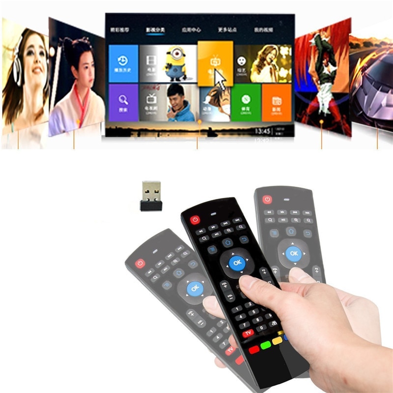 2.4 ghz draadloze afstandsbediening fly air mouse draadloos qwerty-toetsenbord voor smart-tv, android-tv-box, kodi xbmc mxq  mx3 m8s+t8 qbox