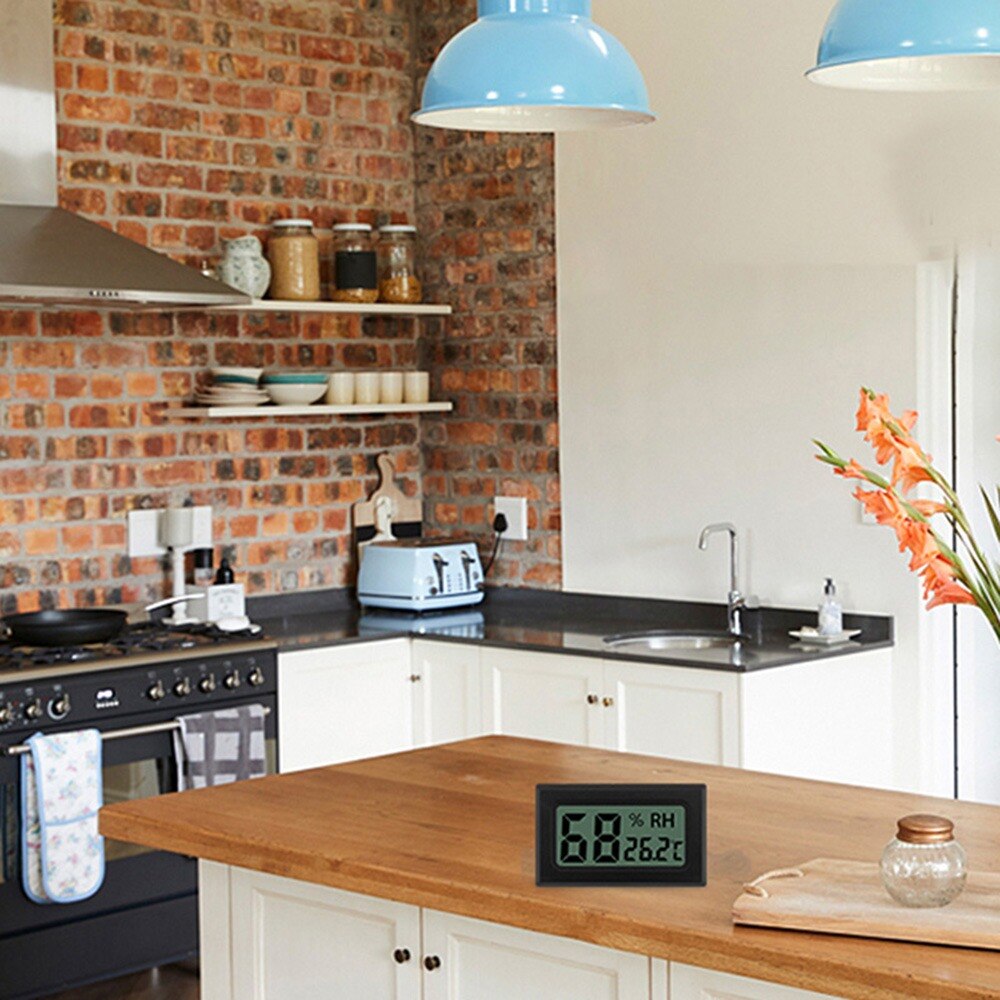 Mini digital termometer lcd bekväm temperatur- och fuktighetsmätare hygrometer kyltermometer bärbar mätare