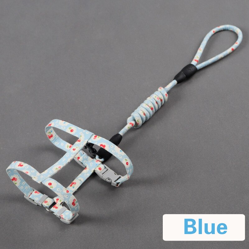 Cat Hand Holding Rope cat chain cat traction rope chest strap pet safe gentle leader come with me kitty harness bungee leash: blue / M 32-50cm chest
