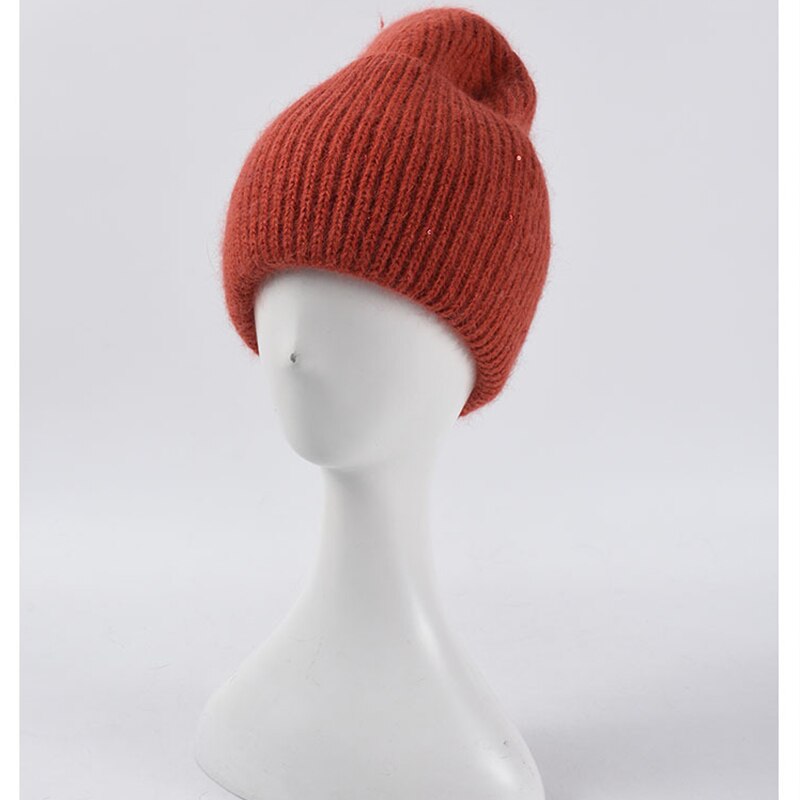 Unisex skullcap varmere luer vinter lue høstblandinger myk varm strikket lue herre dame luer gorro ski luer: Oransje