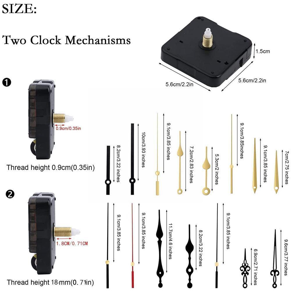 Nieuwe vervanging Tikkende Quartz Young Town 12888 Klok Beweging Mechanisme Motor - DIY - Fittingen - (Medium - 17.5mm Totale Spindel Lengte