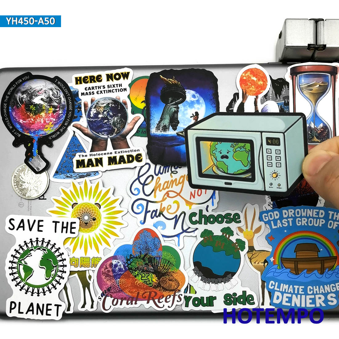 50 stuks stickers in de stijl van love earth, educatief, groen en ecologisch, dieren redden voor kinderen, doe-het-zelf mobiele telefoon, laptop, koffer, stickers