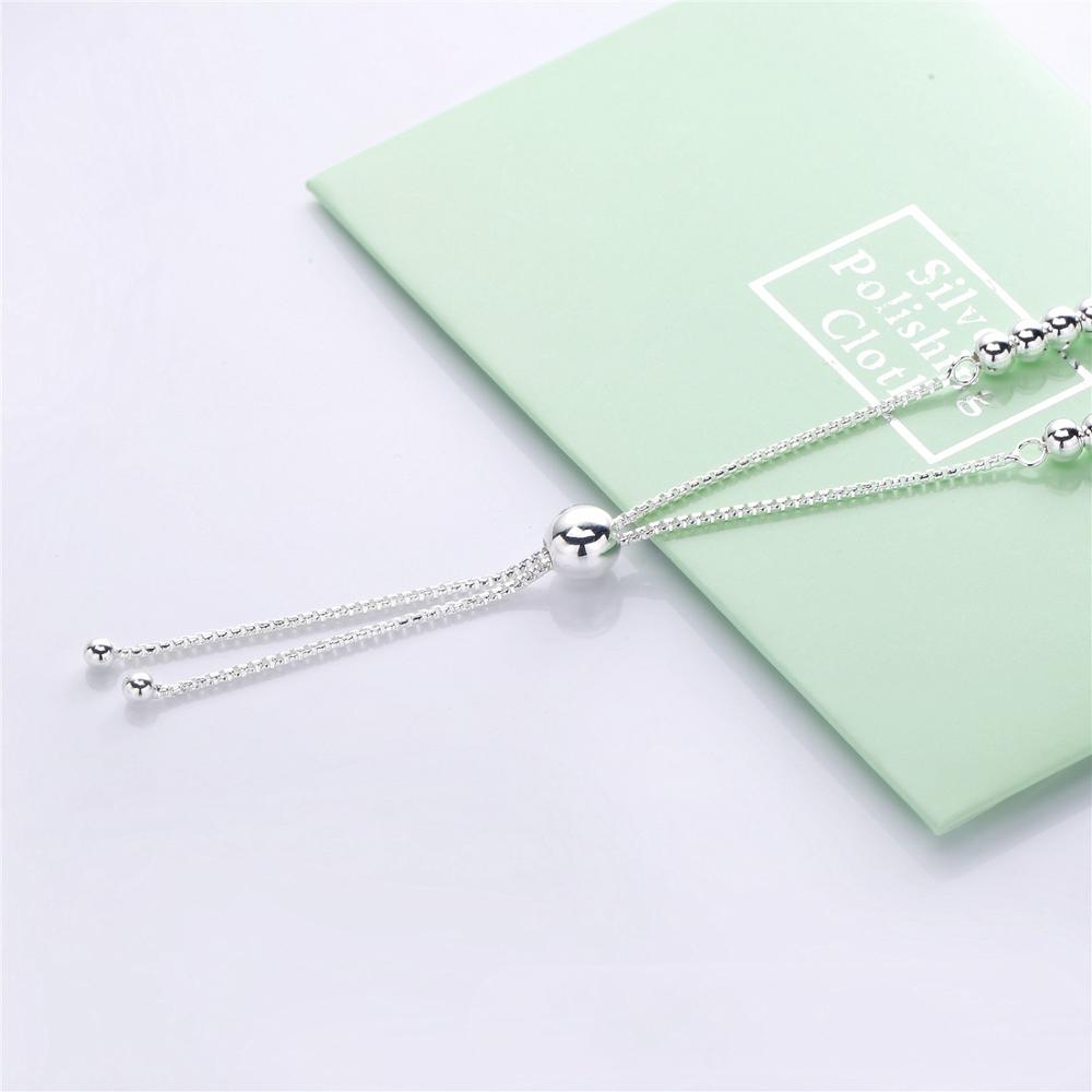 2020 novo 100% 925 prata esterlina pan pequenas bolas redondas frisado com contas ajustável pulseira diy alta qualidade moda senhora