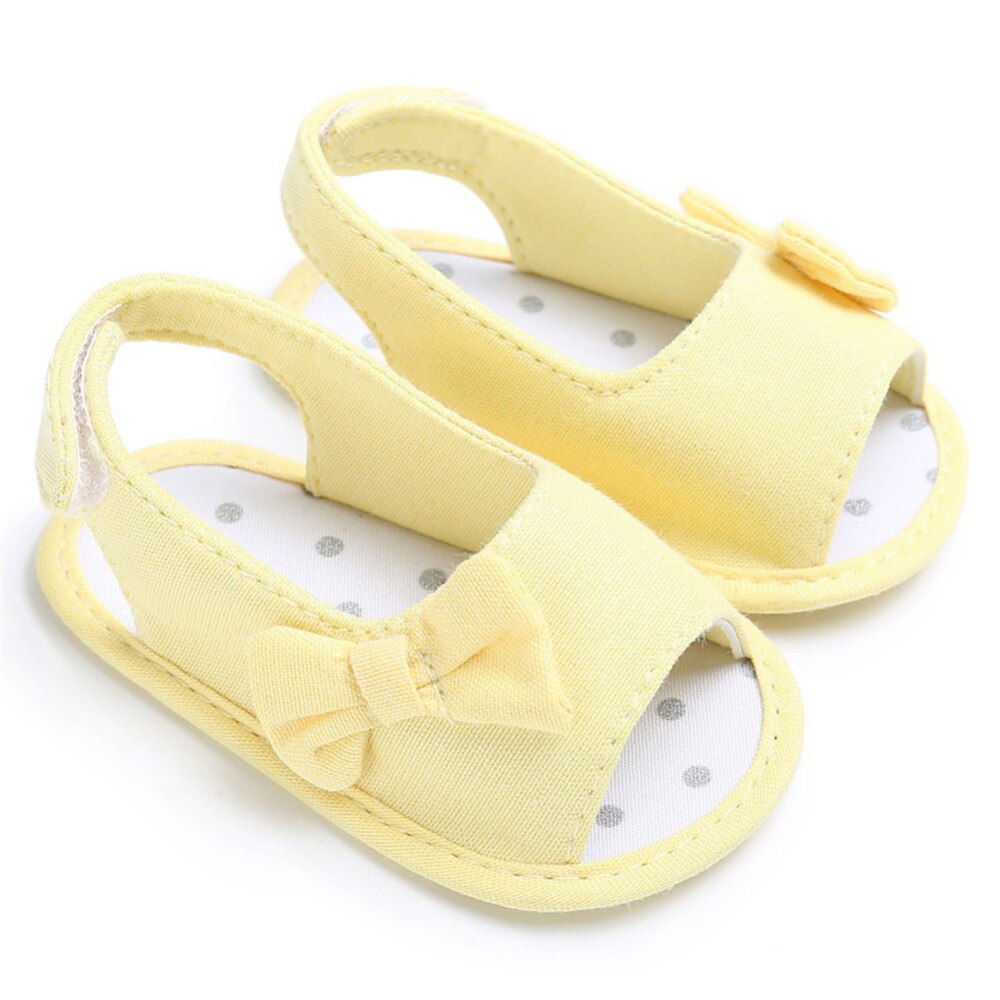 Sandalias de verano para niña con lazo para recién nacido, zapatos informales de princesa para exteriores, suela suave antideslizante para 0-12 meses
