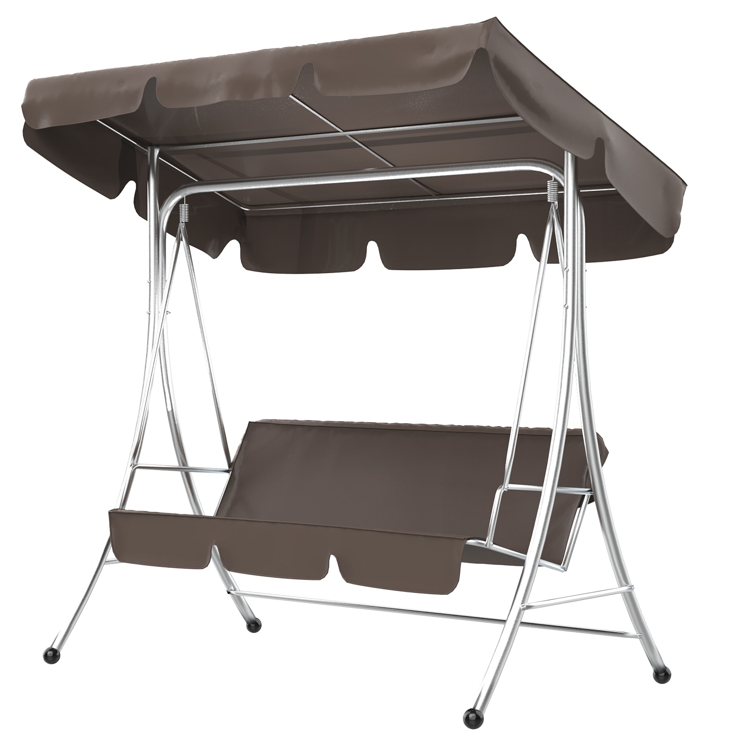 Outdoor Garden Patio Swing Cover Set Waterproof Swing Canopy Seat Top Cover + Swing Seat Cover for 3-seat Swing: Brown