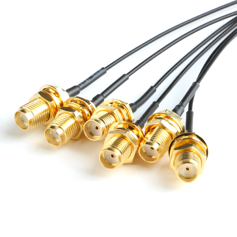 5Pcs IPEX 5 IPX UFL U.FL Plug to SMA Female Waterproof 1.37mm Pigtail Coaxial Cable Coax RF 50ohm SMA Connector Cable RG1.13