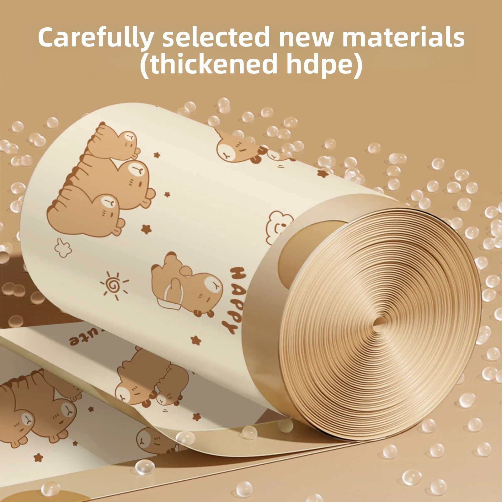 Thickened Handheld Drawstring Kitchen Cleaning Plastic Bags Large Size Cartoon Printing Garbage Bags Household Essential