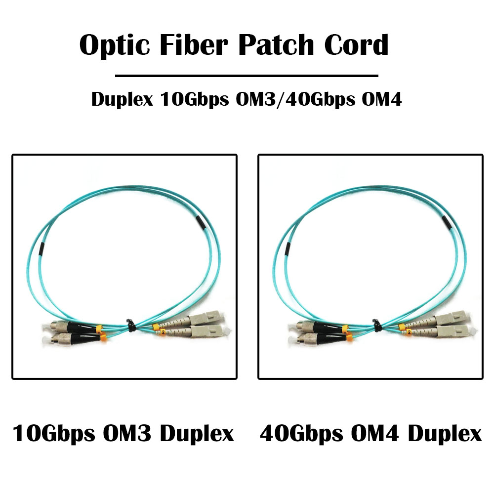 10 Pieces/lot 5.0m SC UPC TO FC UPC 10Gbps OM3/ 40Gbps OM4 MM 50/125 Multi Mode Fiber Patch Cord Duplex 2.0mm FTTH Jumper Cable