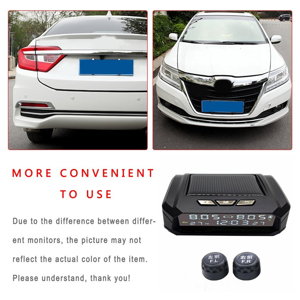 S-02A 6 Wheel Truck Tire Pressure Monitor Wireless Tire Pressure Monitor Portable Solar Tire Pressure Monitor