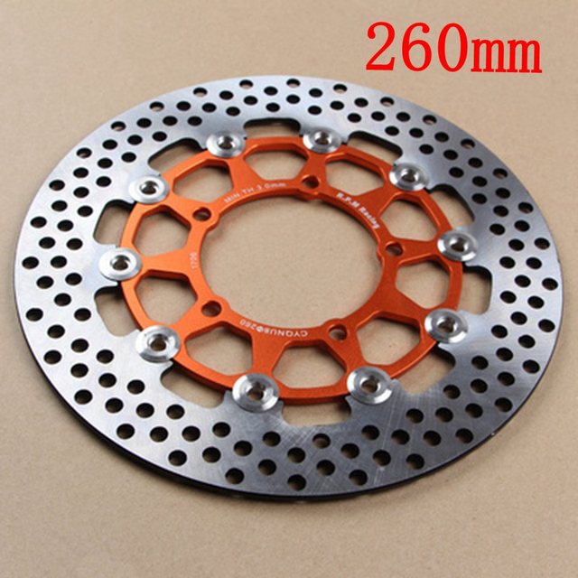 Universal Aluminum alloy Floating discs motorcycle brake disc Outside diameter 200mm/220mm/245mm/260mm Rapid cooling brake pads: Orange 260mm