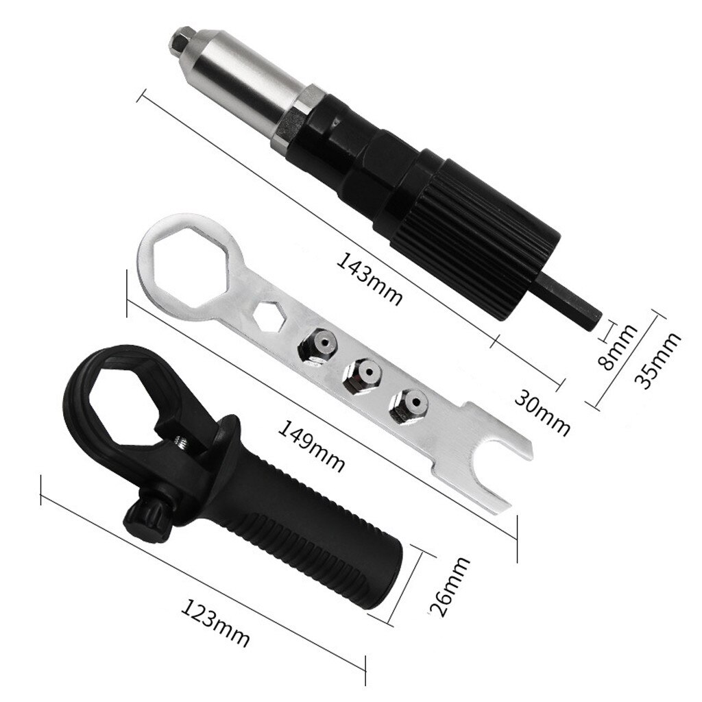 Elektrische Klinknagel Gun Klinken Adapter Voor Elektrische Accuboormachine Klinkhamer Gun Met Handvat Nail Gun Aluminium Rivet Nut Guns