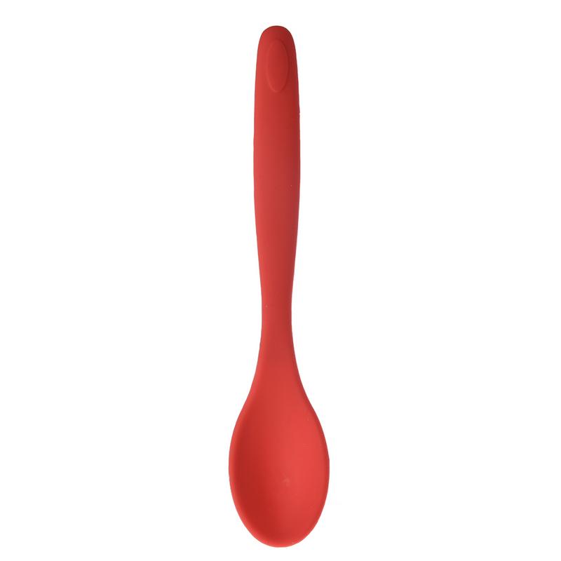 17.5x3.5cm Universal Kitchen Silicone Spoon Heat Resistant Scraper Spatula Ice Cream Cake Shovel Mixing Spoon Cooking Tools: Red