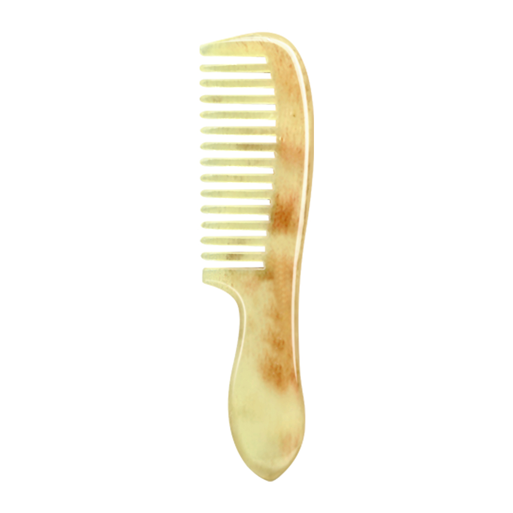 hoorn kam hoorn handgemaakt gepolijst haar natuurlijke antistatische massage hoorn kam voor salon kappers styling tools: YELLOW