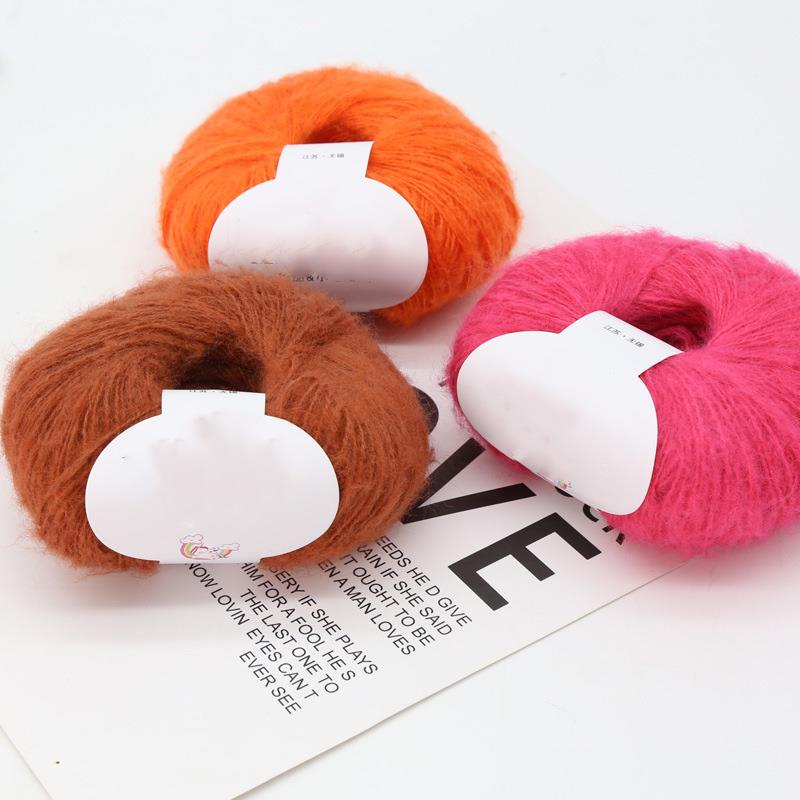 Hilo de Mohair, hilo de bola, hilo fino, suéter para bebés y niños, bufanda, chal, cableado, ganchillo, bolsa de Material tejido DIY