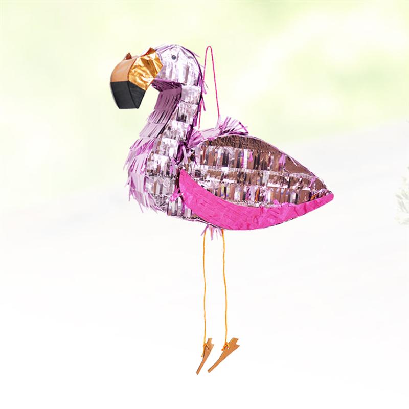 Pinata-jouet en forme de flamand rose pour enfants, accessoires de jeu, décoration multicolore créative, pour fête d'anniversaire