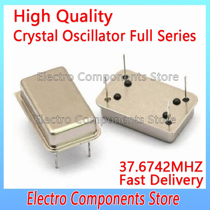 Oscillateur à cristal actif à trou traversant, 2 pièces, 37.6742MHz, OSC DIP-4, horloge rectangulaire, Vibration, taille complète, 4 broches, 37.6742M