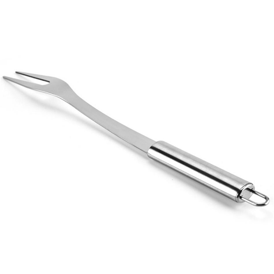 Kitchen Gadgets Stainless Steel BBQ Fork Barbecue Meat Food Fork Grill Tool BBQ Accessories Portable Outdoor Barbecue Appliances