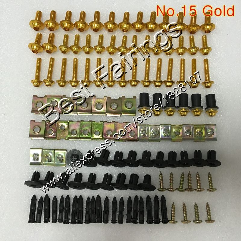 Fairing bolts full screw kit For SUZUKI GSXR600 GSXR750 06 07 GSXR 600 750 K6 GSX R600 R750 2006 2007 Complete Body screws Nuts: No.15