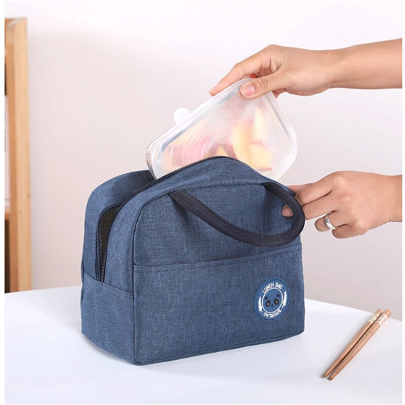 Insulated Lunch Bag Thermal Lunchbox Cooler Picnic Bags Meal Prep Polyester Kids Food Thermos Office Lunch Box