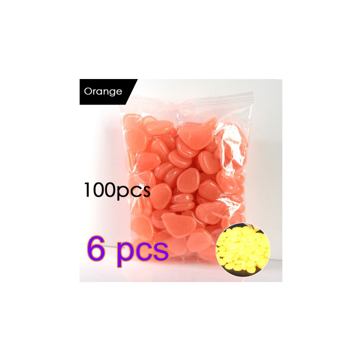 Tuin Decoratie Gangpad Planten Gloeien In Het Donker Gloeiende Steentjes Aquarium Decoratieve Steentjes Gloeiende Steen Jardin: Orange