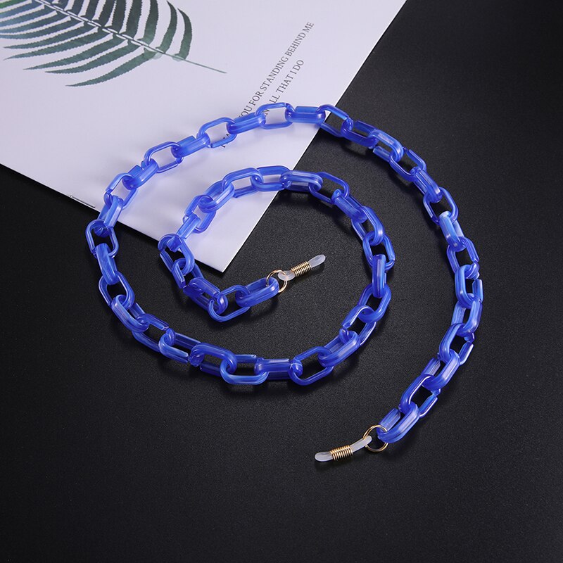 Teamer akryl solglasögon kedja dam glasögon läsglasögon kedjor glasögon snörhållare nackrem lanyard: Stil b-guld