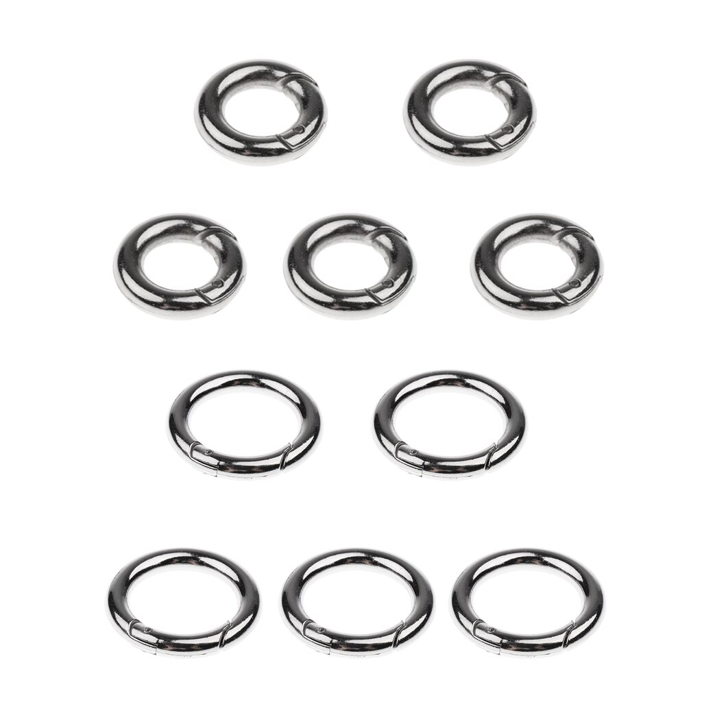 10 Pieces O Shaped Carabiners, Spring Round Carabiner Clip Snap Hook Keyring Outdoor Accessories for Hiking Camping
