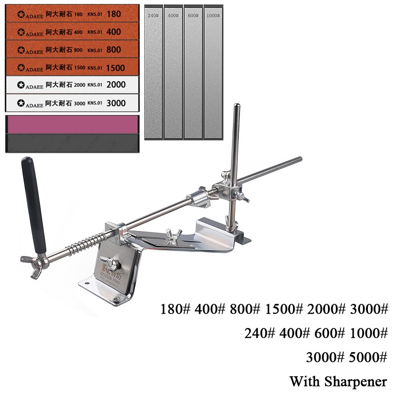 Ruixin pro affilacoltelli ad angolo fisso affilacoltelli professionale in acciaio affilatura accessori da cucina dispositivo di macinazione diamante: impostato G