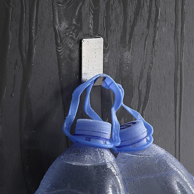 50/1x Mini gancho autoadhesivo de acero inoxidable, ganchos para colgar en la pared de alta resistencia, estante de almacenamiento de toallas y ropa para baño, organizador de cocina