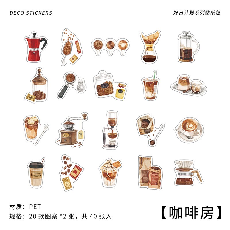 40 pcs/pack Scrapbooking Stickers Daily life label sticker DIY Diary Decoration Collage material Sticker: 2