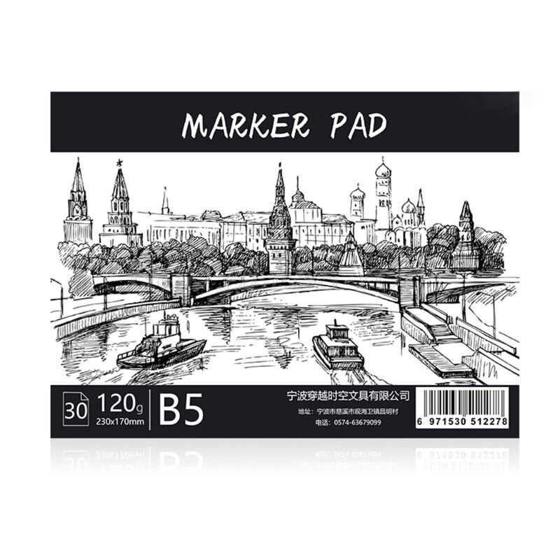 A3/A4/B5 Tekening Papier Pad Notebook Schetsboek Voor Marker Art Paiting Dagboek Student 30 Vellen: B5