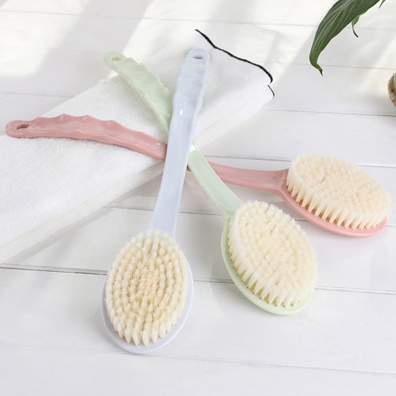 Langt håndtag hængende blødt mesh tilbage krop bad brusebad skrubber børste svamp tørre tørre peeling rengøringsudstyr