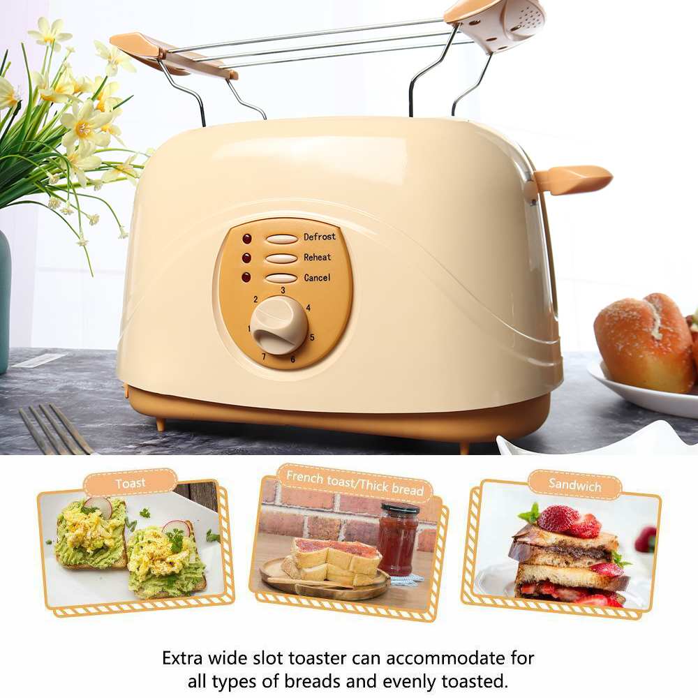 2 Slice Multifunctional Compact Electric Toaster Machine Automatic Household Bread Baking Machine For Breakfast Making Machine