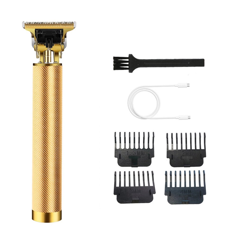 Rechargeable Hair Clipper Barber Carving T Outliner Blade Hairdressing Hair Trimmer Buddha Close Cuttting Charger: SetB