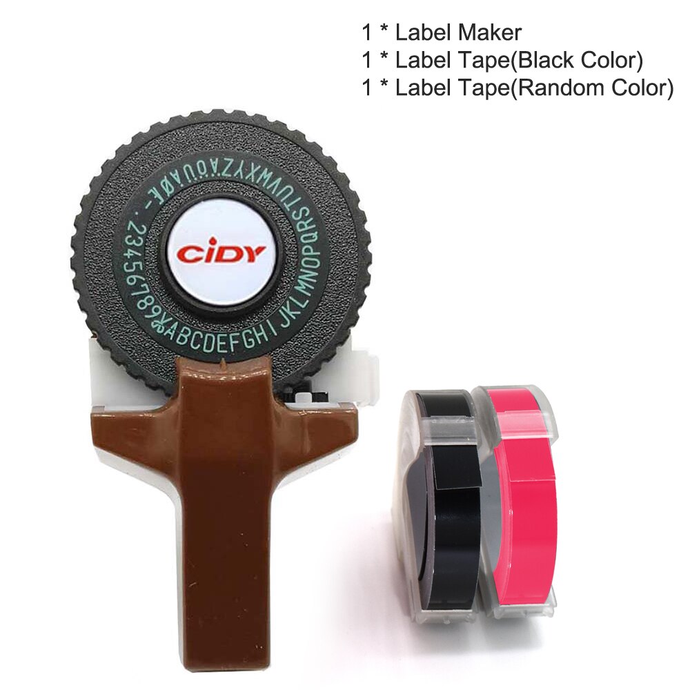 Etichettatrice manuale portatile fai da te 3D goffratura etichetta scrittore stampante macchina da scrivere con plastica PVC 9mm etichette nastri macchina per scrivere: marrone