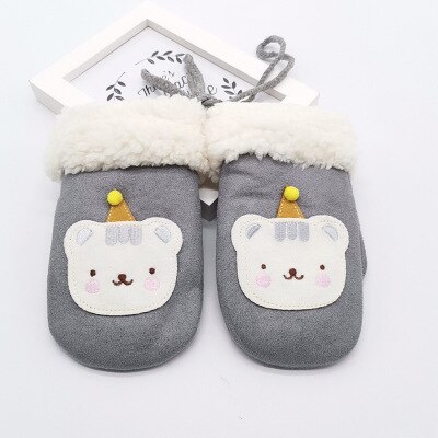 Winter Handschuhe Niedlichen Baby warm Karikatur Fäustlinge unisex Warme voll-Finger handschuhe: Grau