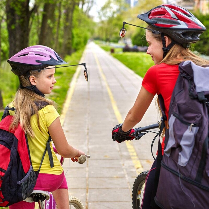 AD-2Pcs chaude casque de vélo miroir 360 degrés réglable vélo vue arrière casque miroir pour adultes et enfants