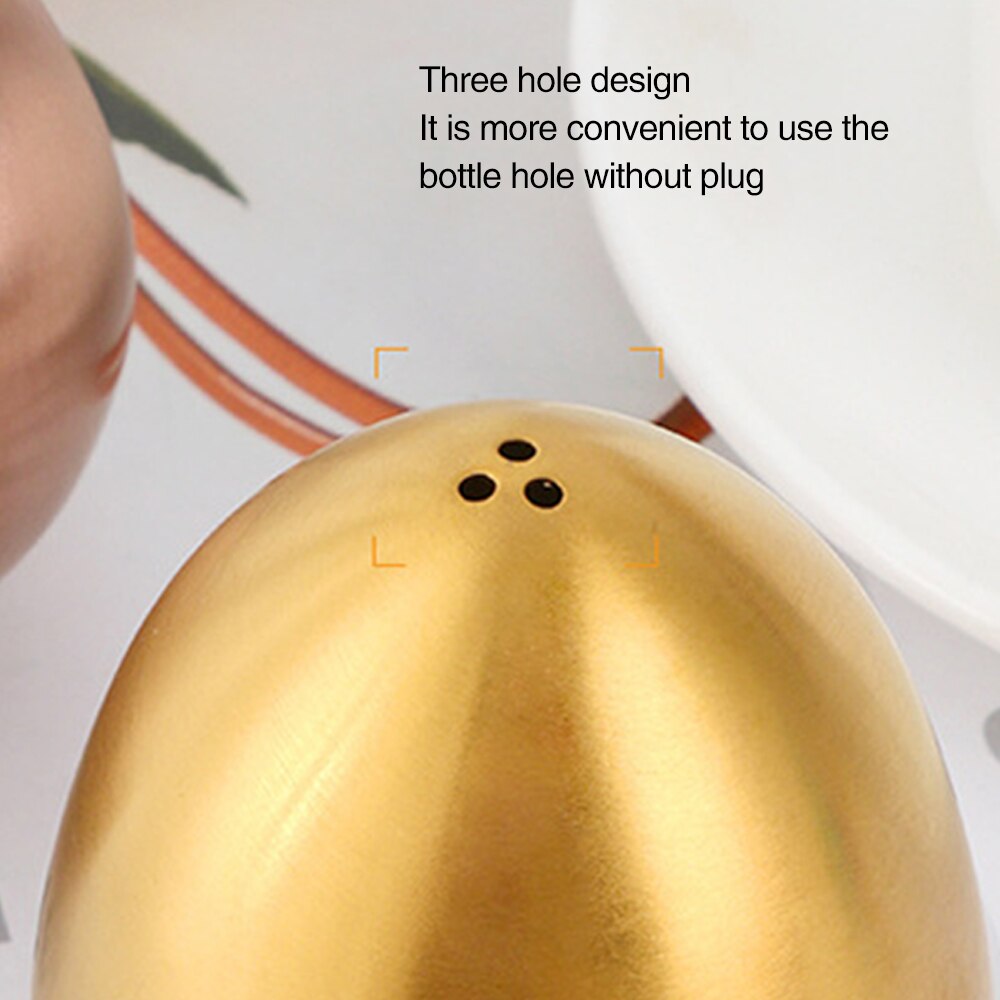 Egg Shaped Salt Spice Pepper Shaker Spice Container Stainless Steel Condiment Bottle Seasoning Organizer Kitchen Accessories