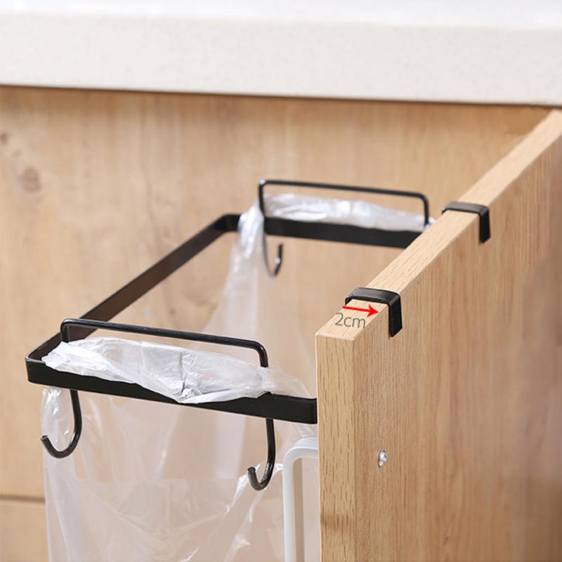 Trash Bin Shelves Cupboard Door Back Hanging Storage Rack Office Kitchen Organizers Rubbish Garbage Bag Holder Trash Bags Shelf