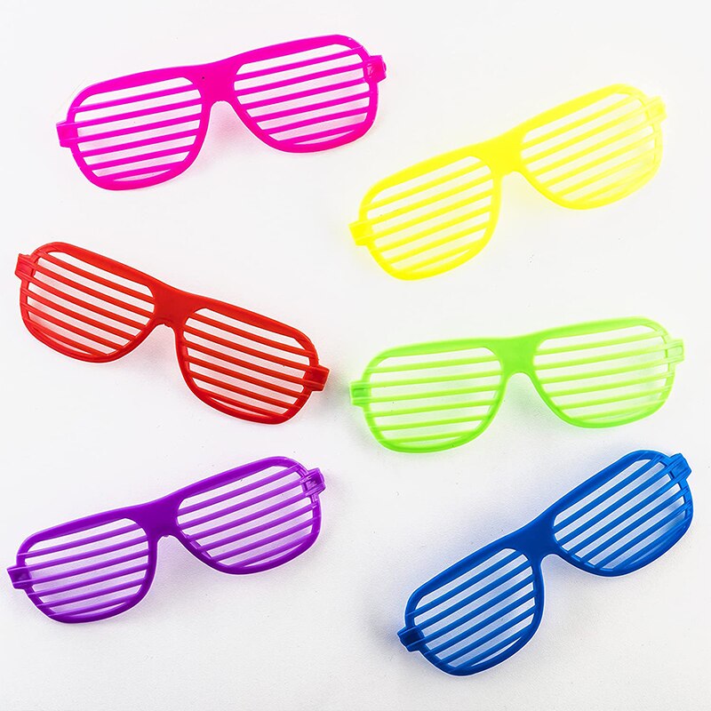 80s Neon Plastic Shutter Shades Glasses Shades Sunglasses Eyewear Kids Party Favors Wedding Dance Accessory/Cosplay Costume